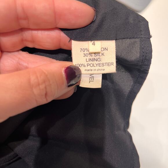 L'Agence for Barneys New York Black Embossed Short Sleeve Shift Dress Sz 4 - Picture 5 of 11